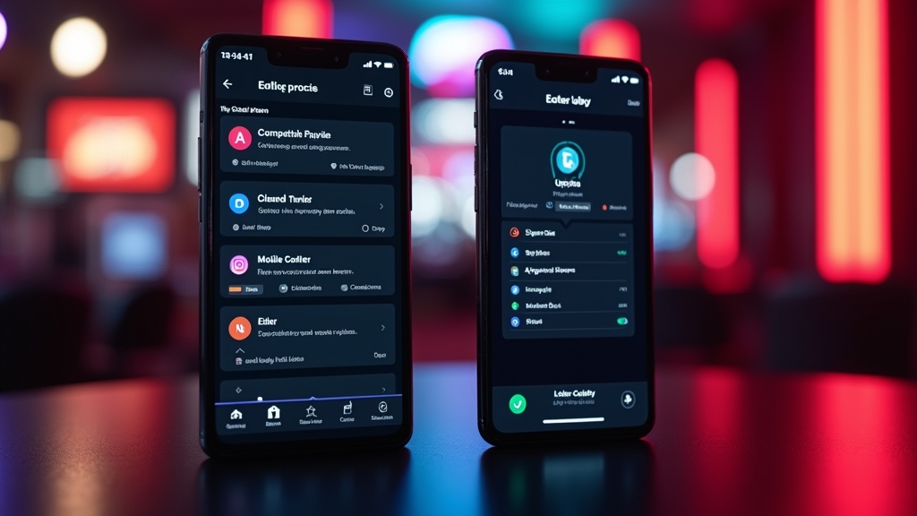 Two Android phones showing compatibility and device requirement checks